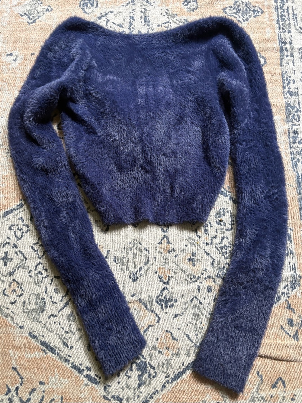 aerie Fuzzy Navy Sweater